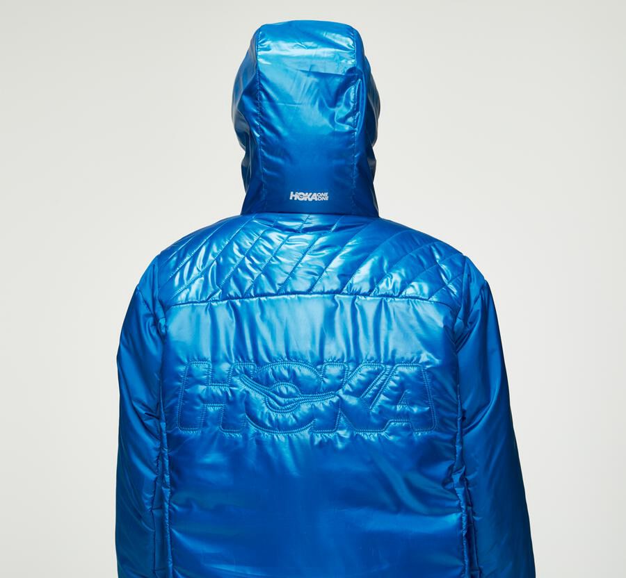 Hoka One One Womens Jackets - Puffy - Blue - QYEZ45137
